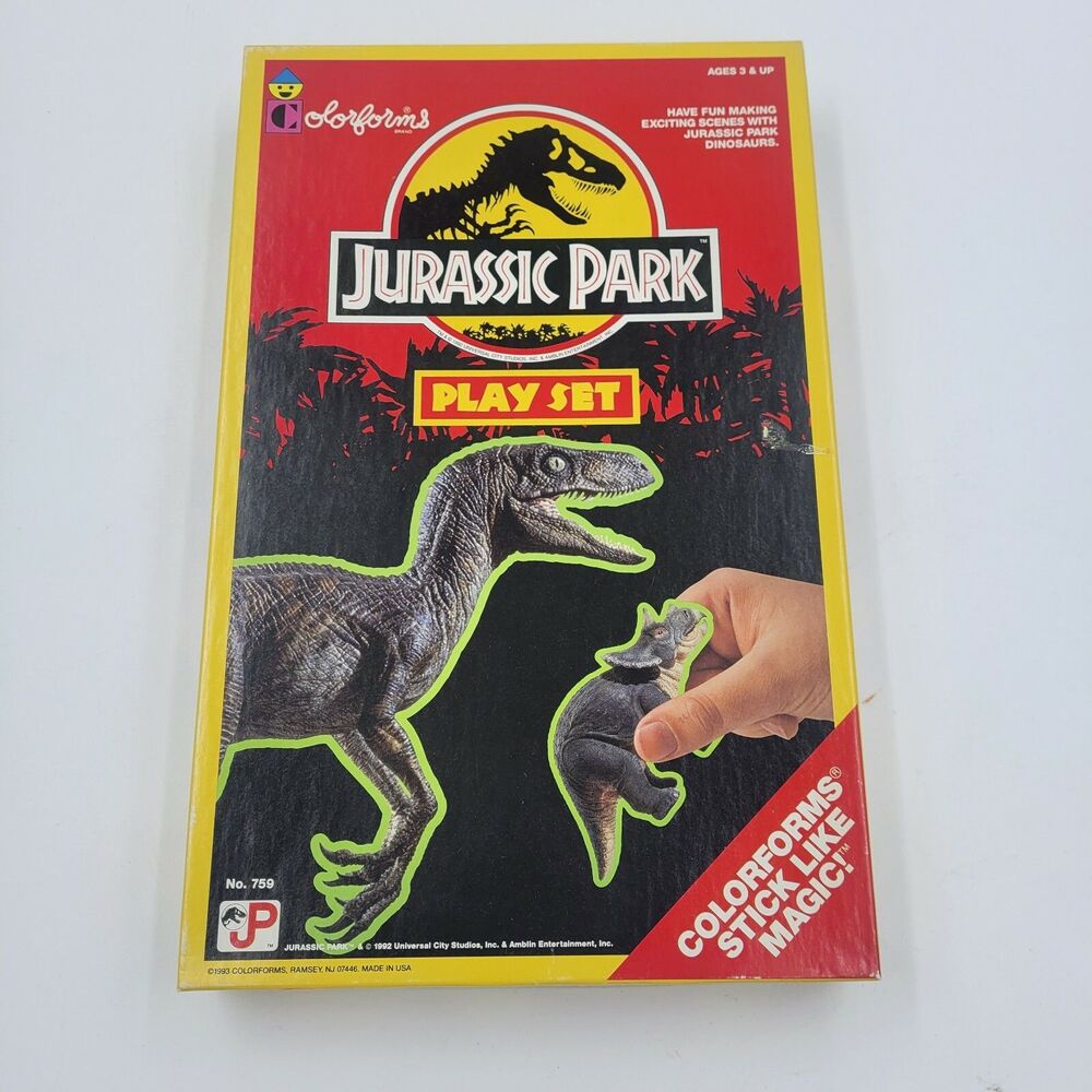 Vintage JURASSIC PARK COLORFORMS MISB Stickers Unused New Vtg JP JW World 1992